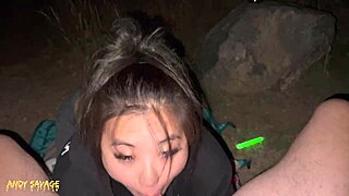 Outdoor Anal Hits Hard While Camping In Pov. Asian Couple Goes Wild In Public.