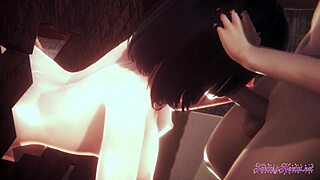 Lilly Hall's Big Step Sister Stretches with Step Brother's Help!