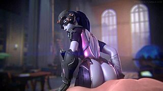 Overwatch in 3D: Hot Widowmaker in action