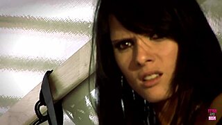 Hey, check these flaming hot babes tied up in a truck, forced to fuck together!