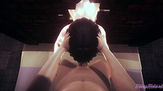 Lilly Hall's Big Step Sister Stretches with Step Brother's Help!