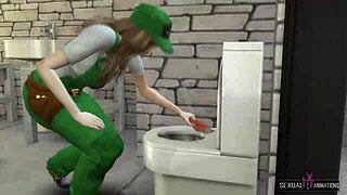 Hot animated lesbian sex with plumber's tools and toys