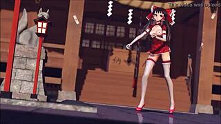 Reim Touhou And Pinkcat In An Animated Adventure