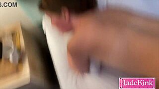 Young amateur with blue eyes gets rough and wild with her BDSM loving mother