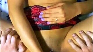 Shy Latina Student Seduces Neighbor Boy, Unaware of Hidden Cameras Watching Her Tight Body