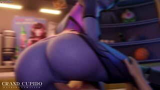 Overwatch in 3D: Hot Widowmaker in action