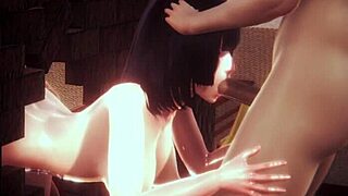 Lilly Hall's Big Step Sister Stretches with Step Brother's Help!