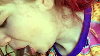 Emo brunette gets messy with big black cock