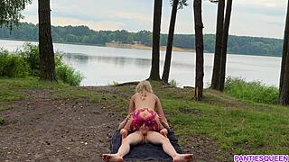 i watch that naked blonde ride hard in public, her tits bouncin' with cum all over 'em.