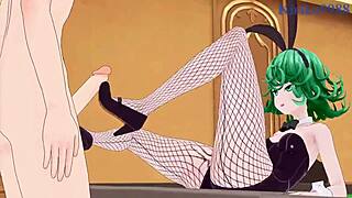 I watched Tatsumaki and Fubuki in bunny girl outfits having intense sex in this One-Punch Man hentai
