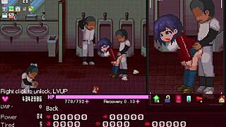 The manager serves all in the Okeyutei hentai game with anal and creampie