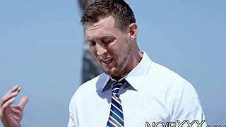 handsome real estate agent drills his black gay client outdoors