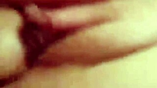 Hardcore lesbian action with cum in shaved pussy