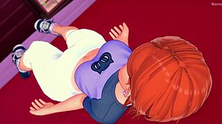 Gwen enjoys pleasuring herself with a big cock