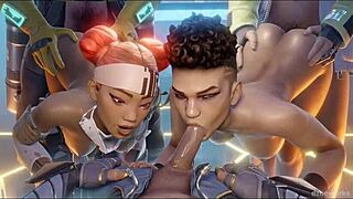 valorant overwatch and apex legends characters get big cocks in their asses with muff diving blowjobs and facials