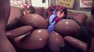 Overwatch heroes get anal creampie in hentai compilation.