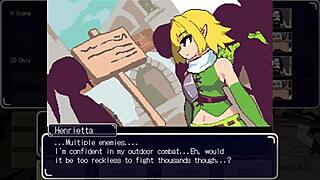 Elf deepthroats two rough cocks in hentai game anime!