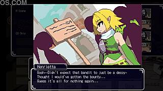 Elf deepthroats two rough cocks in hentai game anime!