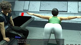 I stranded in space with big tits milf doing hot yoga