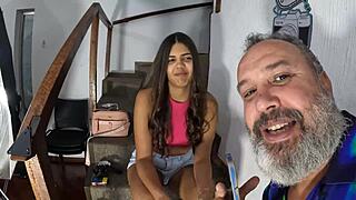 Big-boobed Leila Dantas prepares for her first adult videos
