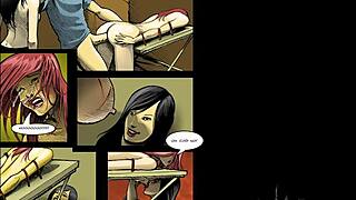 Cartoon babes get pussy pounded hard and scream from cock.