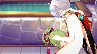 Japanese futanari porn in Genshin Impact: Kazuha x Kuki