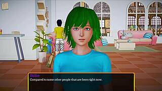 My new family plays a fun game at home.