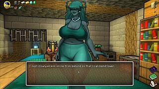 warden craves steve's huge cock in hornycraft parody, getting creampied