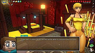 warden craves steve's huge cock in hornycraft parody, getting creampied