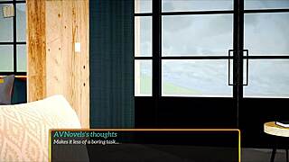 My new family plays a fun game at home.