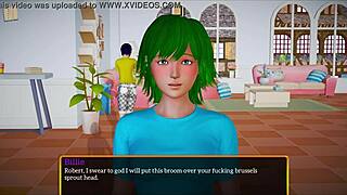 My new family plays a fun game at home.