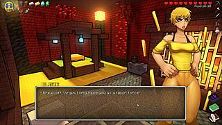 warden craves steve's huge cock in hornycraft parody, getting creampied