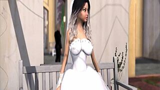 in this 3d hentai anime, a monster cock penetrates big boobs and tits of a cartoon girl