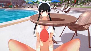 Yor Forger in bikini pool sex!