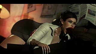 Office worker with big tits and ass gets interracial hentai fuck at work