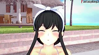 Yor Forger in bikini pool sex!