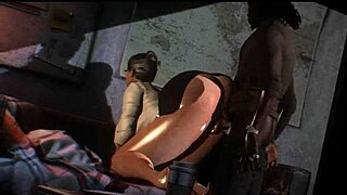 Office worker with big tits and ass gets interracial hentai fuck at work