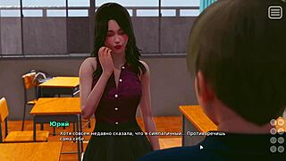 3D animated video of a blonde-haired girl and her bully boyfriend having sex