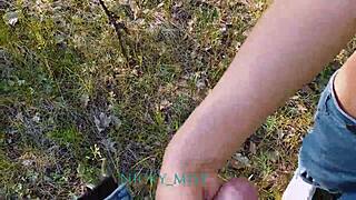 Outdoor stepsister masturbate session in public park