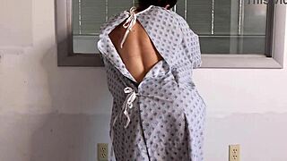 Young beauty flashes her charms in a hospital accident