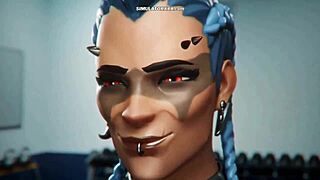 I explore the trainer gym in this uncensored sex simulator with blowjobs and handjobs