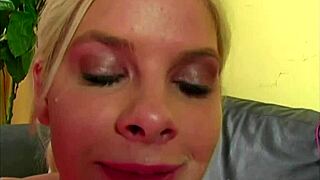 Kinzy Jo Faces Intense Bukkake Action