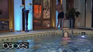 Tiffany Tatum and Kristof Cale Dive Deep by Pool