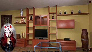 Hey, I'm the perfect housewife, but gramps can't keep his hands off my big tits in stockings!