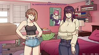 Amy Meets Special Roommate And Showers In Hentai Game