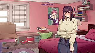 Amy Meets Special Roommate And Showers In Hentai Game