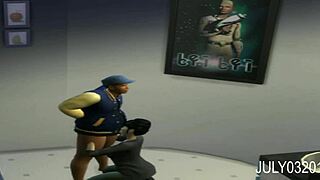 Spying on Chinese lady sucking in restaurant bathroom.