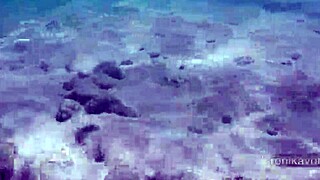 Public exhibitionist German teen VeronikaVonk flashes big boobs by the sea