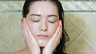 Sexy Brunette Model Fresh from a Steamy Shower