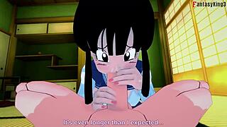 Watch Chichi Fuck Gohan and Goku in Threesome